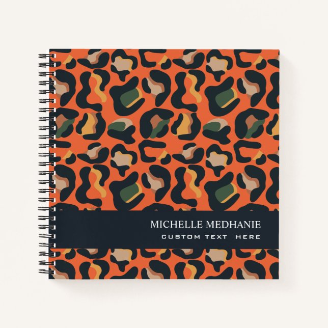 Carnet Elégant Safari Animal Skin Leopard spot MONOGRAM (Devant)