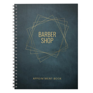 Carnet Élégant salon de coiffure marine or élégant