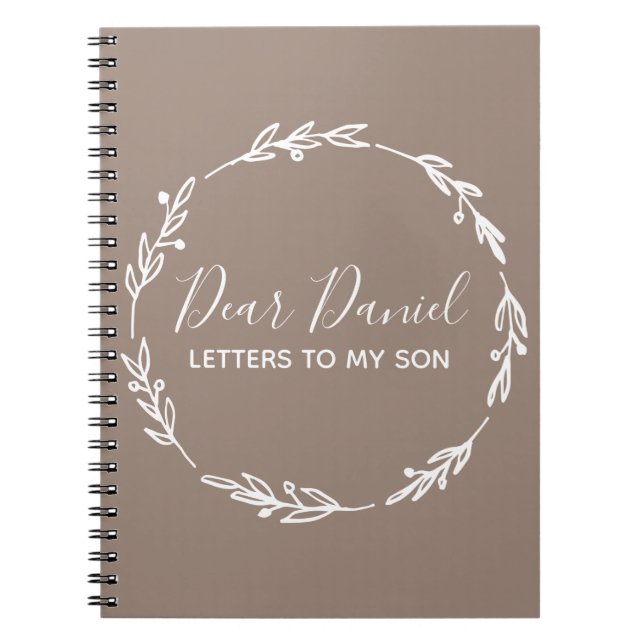 Carnet Elégant Sienna Lettres à mon fils design chic (Devant)