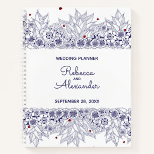 Carnet Elégant Wedding planner bleu blanc
