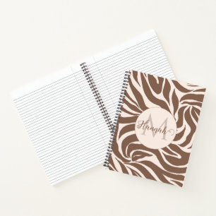 Carnet Elégant Zebra Mocha Motif