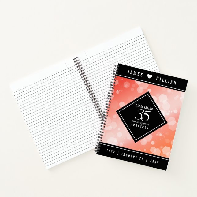 Carnet Elégante 35ème anniversaire de Mariage de corail (Intérieur)