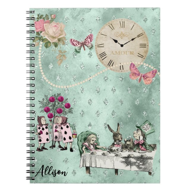 Carnet Elégante Alice In Wonderland Personnalisée (Devant)