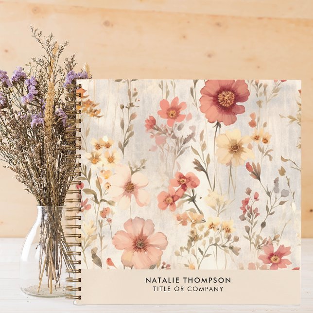 Carnet Elégante aquarelle Florale Feminine Petite entrepr (Créateur téléchargé)