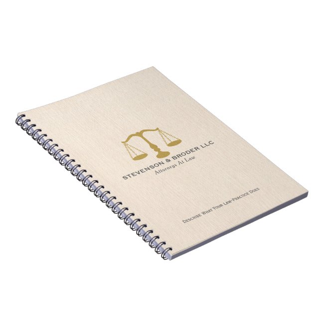 Carnet Elégante Echelle Beige Linge & Or Justice (Côté Droit)