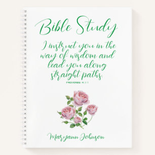 Carnet Elégante étude de la Bible chrétienne Rose
