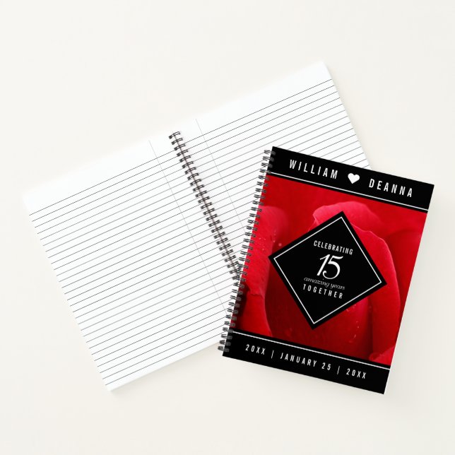 Carnet Élégante fête du 15e anniversaire du Mariage Rose (Intérieur)