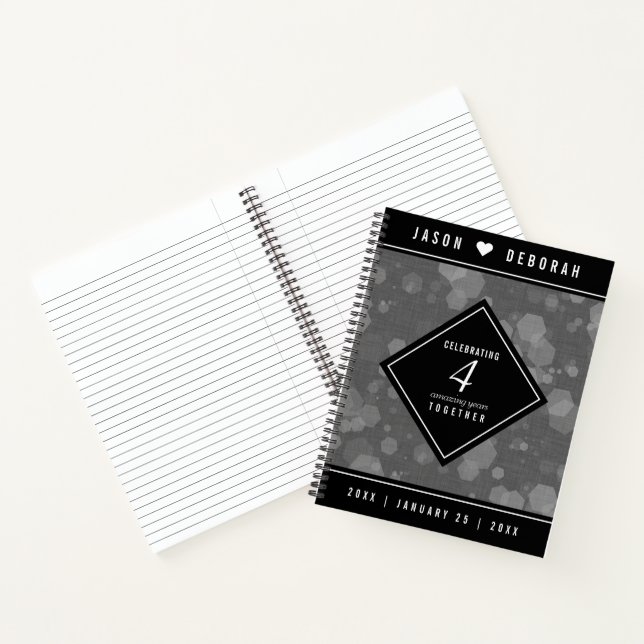 Carnet Élégante fête du 4e anniversaire du Mariage de lin (Intérieur)