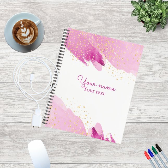Carnet Élégante fille rose personnalisée (Créateur téléchargé)