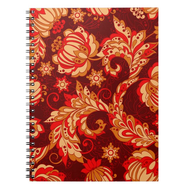 Carnet Elégante Fleurs Ethniques Motif sans couture (Devant)