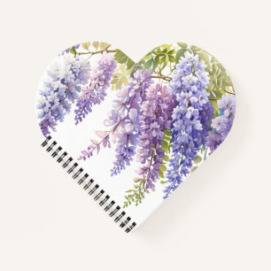 Carnet Elégante glycine violette d'aquarelle violet fleur