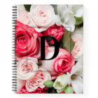Élégante lettre initiale personnalisée D Rose Mono