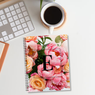 Carnet Élégante lettre initiale personnalisée E Monogramm