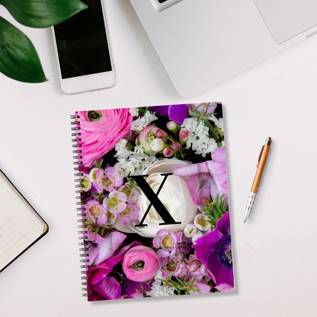 Carnet Élégante lettre initiale personnalisée X Monogramm (Créateur téléchargé)