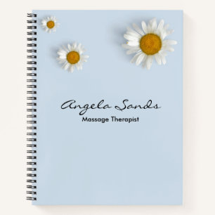 Carnet Elégante marguerite blanche bleu