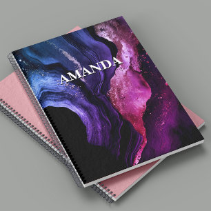 Carnet Élégante parties scintillant d'art en marbre rose