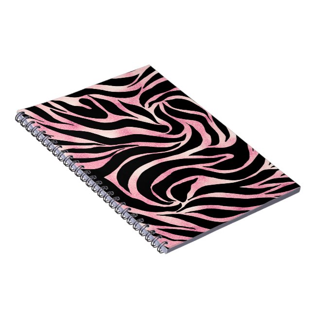 Carnet Elégante Parties scintillant Rose or Zebra Black P (Côté Droit)
