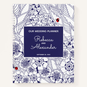 Carnet Elégante planification de Mariage Bleu Blanc