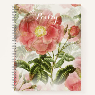 Carnet Élégante Poésie Fleurs Roses