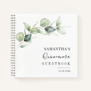Carnet Elégante Quinceanera Green 15e anniversaire Invité