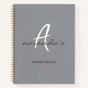 Carnet Elégante recette minimaliste gris