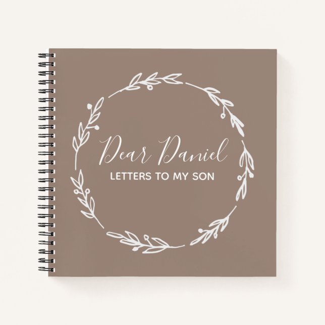 Carnet Élégante Sienna Lettres à mon fils (Devant)