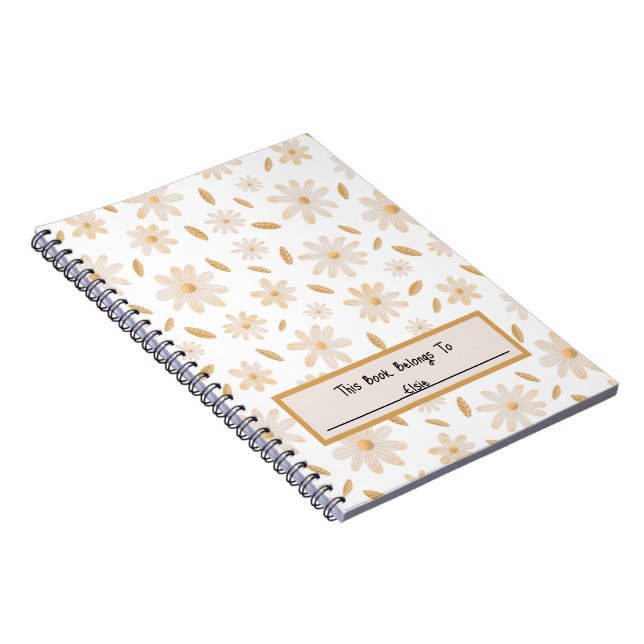 Carnet Elégante teinte de marguerite (Côté Droit)