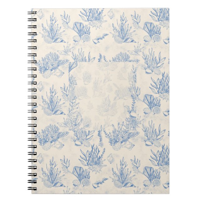 Carnet Élégante toile bleue océane (Devant)