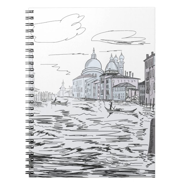 Carnet Elégante Venise Noir et Blanc (Devant)