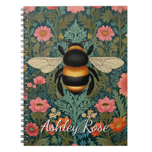 Carnet Élégantes florales de printemps bohème rétro abeil