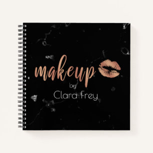 Carnet Élégantes lèvres en or rose en cuivre et maquillag