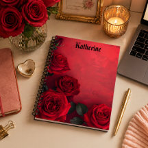 Elegantes Roses Rouges Gothiques Nom Personnalisé