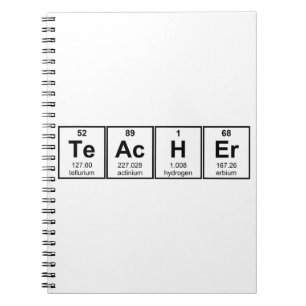 Carnet Éléments chimiques de professeur de Sciences