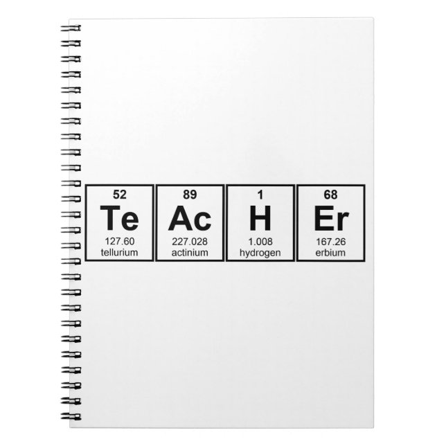 Carnet Éléments chimiques de professeur de Sciences (Devant)