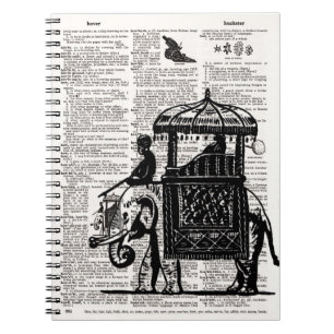 Carnet Elephant avec Howdah Dictionary Art