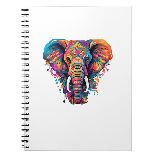 Carnet Eléphant coloré (Devant)