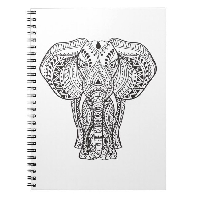 Carnet Éléphant d'Asie ethnique (Devant)