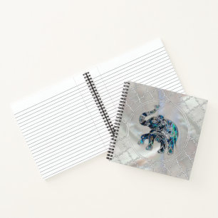 Carnet Eléphant encadré d'argent sur Abalone et Pearl