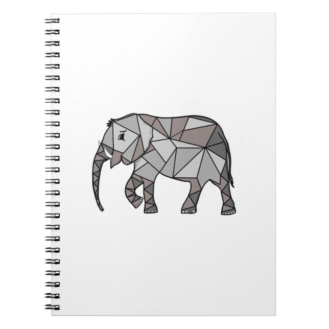 Carnet Eléphant Géométrique Bishop Grey (Devant)