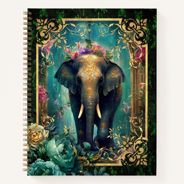 Carnet Elephant mystique dans la jungle Ornate (Devant)