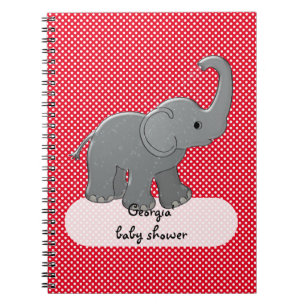Carnet éléphant rouge de bébé