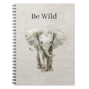 Carnet Éléphant Safari Animal Fausse Lin