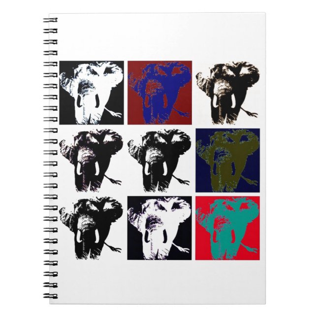 Carnet Éléphants Pop Art (Devant)