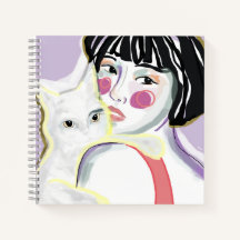 ella y su gato 