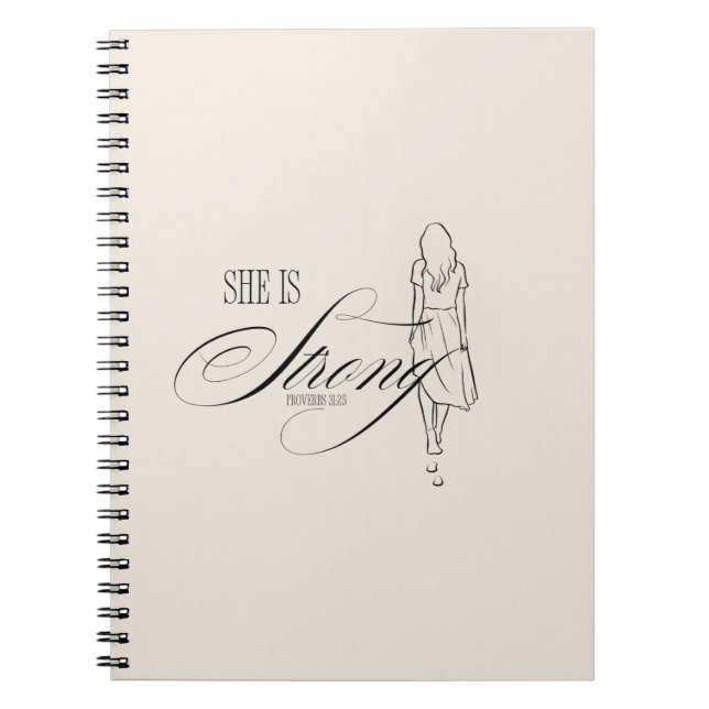 Carnet Elle est Proverbes forts 31:25 (Devant)