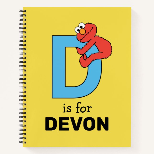 Carnet Elmo Alphabet | D Bleu (Devant)