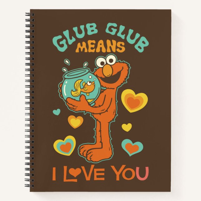 Carnet Elmo Holding son poisson rouge animal (Devant)