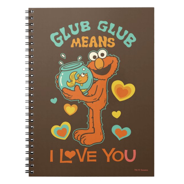 Carnet Elmo Holding son poisson rouge animal (Devant)