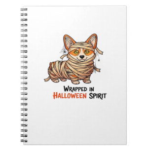 Carnet Emballé dans l'esprit d'Halloween � Mummy Corgi av