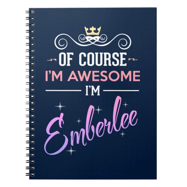 Carnet Emberlee Bien sûr je suis un nom génial (Devant)